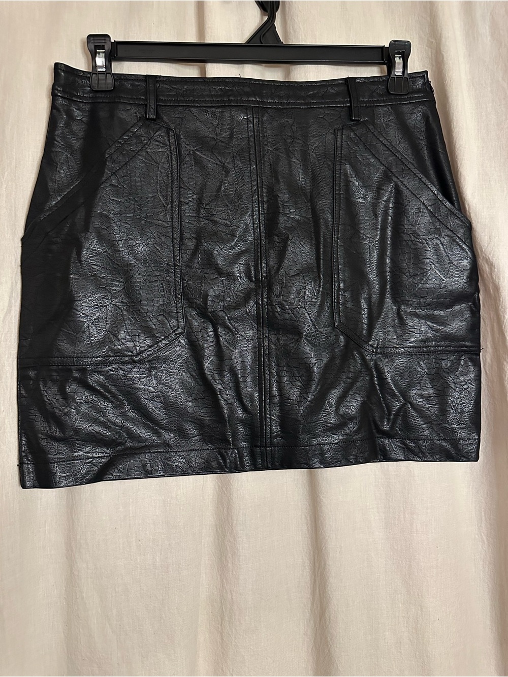 Stella Luce Black Faux Leather Mini Skirt